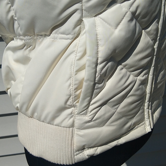 NWT Ann Taylor Loft Eggshell white winter vest bomber jacket - Picture 5 of 11